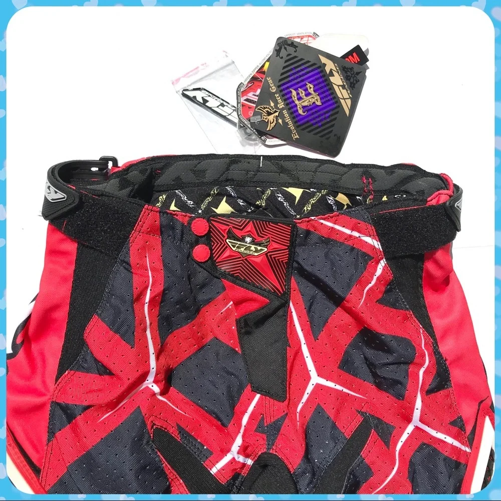 New FLY RACING Red Black Motocross Pants Motor Sports Gear Unisex Size 28 S